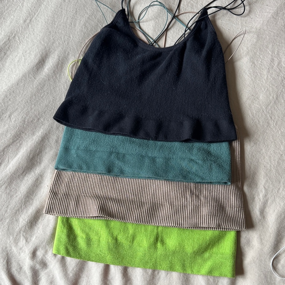 Urban Outfitters Black and Green Layered Camisole